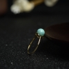 18K中高瓷蓝绿绿松石戒指-红掌柜