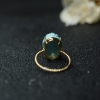 18K金镶高瓷浅蓝绿松石戒指-红掌柜