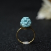 高瓷浅蓝绿松石龙头戒指-红掌柜
