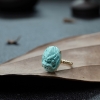天然中高瓷蓝绿松石龙头戒指-红掌柜
