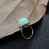 中高瓷蓝绿松石龙头戒指-红掌柜