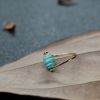 天然高瓷铁线蓝绿绿松石戒指-红掌柜