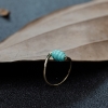 高瓷铁线蓝绿绿松石戒指-红掌柜