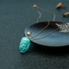 高瓷蓝绿绿松石少女项链-红掌柜