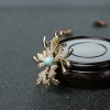 铜镀金镶中瓷浅蓝绿松石雪花吊坠/胸针两用款-红掌柜