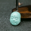 天然中高瓷浅蓝绿松石佛头背云-红掌柜