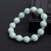 中瓷浅蓝绿松石回纹珠单圈手串-红掌柜