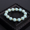 11.5mm中瓷浅蓝绿松石回纹珠单圈手串-红掌柜