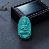 天然中高瓷蓝绿绿松石乘龙观音吊坠-红掌柜