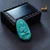天然蓝绿绿松石乘龙观音吊坠-红掌柜