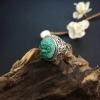 银镶高瓷绿色绿松石孙悟空戒指 - 红掌柜