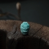 湖北天然中高瓷蓝绿松石戒面-红掌柜