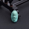 高瓷铁线蓝绿绿松石龙头吊坠-红掌柜