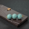 高瓷乌兰花蓝绿松石圆珠-红掌柜