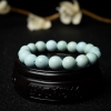天然铁线浅蓝绿松石单圈手串-红掌柜