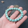 9.5mm天然湖北中高瓷蓝绿松石单圈手串-红掌柜