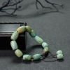 中高瓷铁线俏色绿松石桶珠手串 - 红掌柜