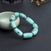 天然蓝绿绿松石桶珠单圈手串-红掌柜