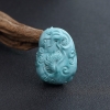 湖北天然蓝绿绿松石龙吊坠-红掌柜