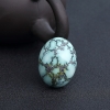 高瓷乌兰花蓝绿绿松石蛋面型戒面-红掌柜