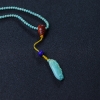 湖北天然中高瓷绿松石项链-红掌柜