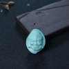 天然高瓷铁线浅蓝绿松石罗汉吊坠-红掌柜
