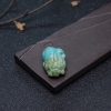 湖北天然高瓷铁线俏色绿松石吊坠-红掌柜