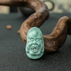 湖北天然高瓷蓝绿松石罗汉吊坠-红掌柜