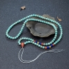 6mm天然湖北铁线蓝绿松石配链-红掌柜