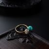 天然高瓷高蓝绿松石云追月戒指-红掌柜