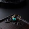 18K金镶高瓷高蓝绿松石云追月戒指-红掌柜