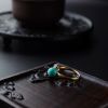 18K金镶天然高瓷高蓝绿松石戒指-红掌柜
