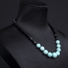 天然高瓷铁线浅蓝绿松石项链 - 红掌柜
