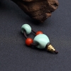 天然中高瓷铁线浅蓝绿松石三通 - 红掌柜