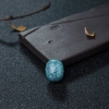 高瓷乌兰花蓝绿松石蛋面形戒面-红掌柜