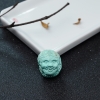 高瓷蓝绿绿松石大黑天吊坠-红掌柜