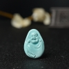 天然中高瓷铁线浅蓝绿松石佛吊坠-红掌柜