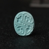 天然中高瓷铁线蓝绿松石雕花背云-红掌柜