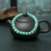 高瓷铁线蓝绿绿松石桶珠单圈手串-红掌柜