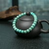 蓝绿绿松石桶珠单圈手串-红掌柜