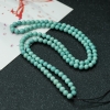 天然高瓷铁线蓝绿绿松石珠链-红掌柜