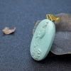 天然高瓷浅蓝绿松石观音吊坠-红掌柜