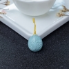 湖北天然中瓷浅蓝绿松石兽面吊坠-红掌柜