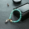 湖北天然中高瓷铁线绿松石单圈手串-红掌柜