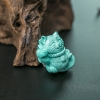 湖北中高瓷浅蓝绿松石招财猫吊坠-红掌柜