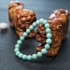 天然高瓷铁线蓝绿绿松石单圈手串-红掌柜