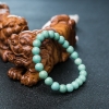 湖北高瓷铁线蓝绿绿松石单圈手串-红掌柜
