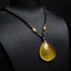 波罗的海天然金绞蜜水滴项链-红掌柜
