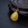 18K金镶天然蜜蜡水滴项链-红掌柜