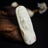 天然象牙白白蜜关公吊坠-红掌柜
